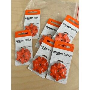 Lot 6 Amazon Basics (312) Hearing Aid Batteries-60 pcs